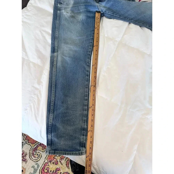 Levi Strauss & Co. Blue Distressed 5 Pocket Design Straight Jeans Size 34 - Picture 5 of 6
